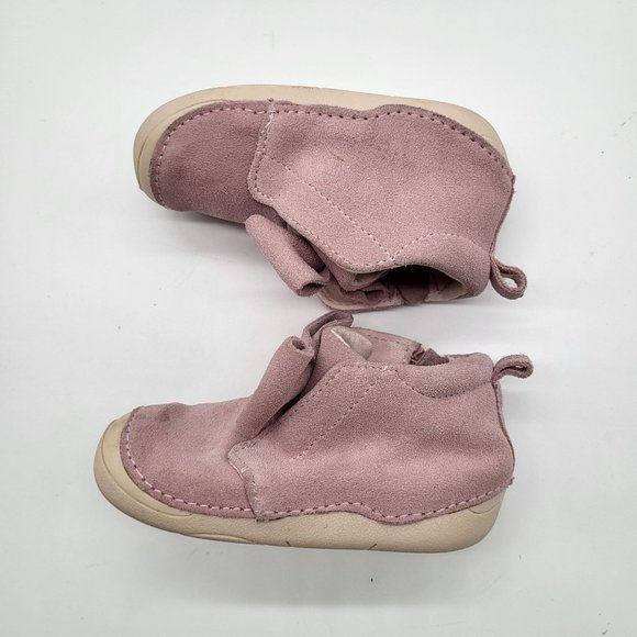 Sole Play Giana SZ 3.5 Infant Baby Girl Booties Shoes Pink Leather Bow - Picture 6 of 11